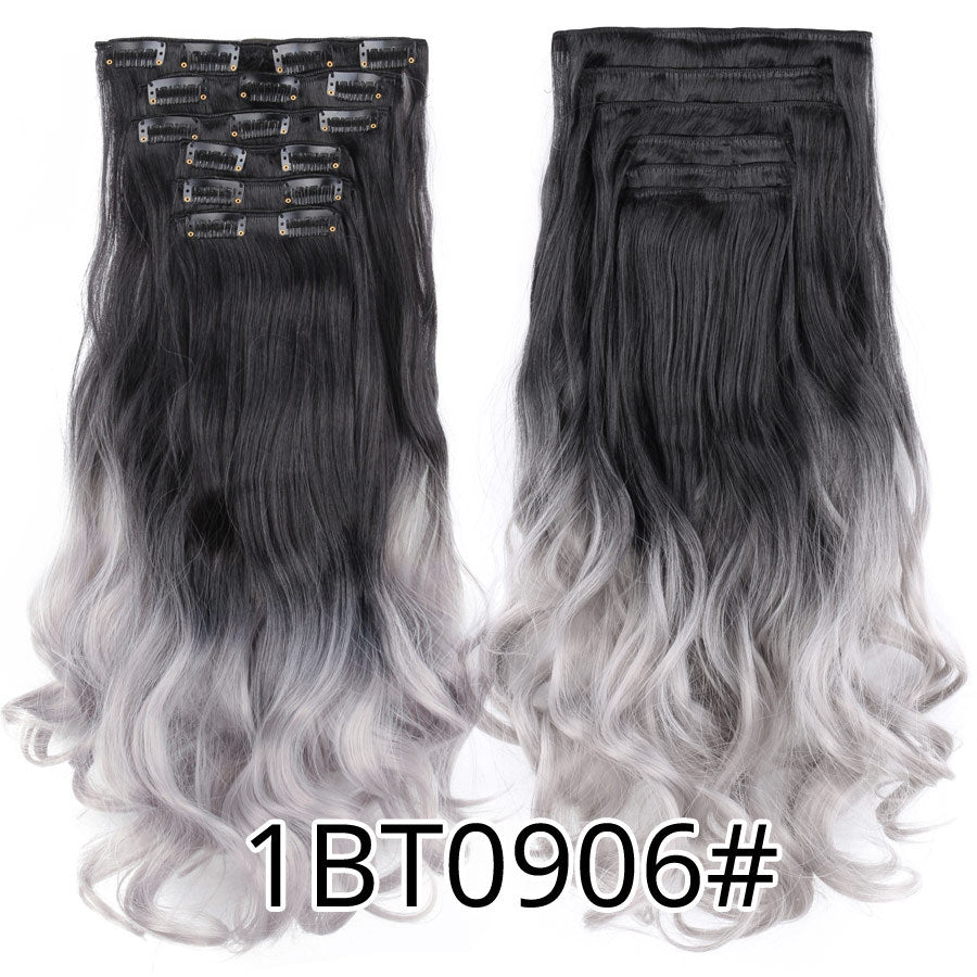 Straight hair wig piece clip hairless hair extension piece