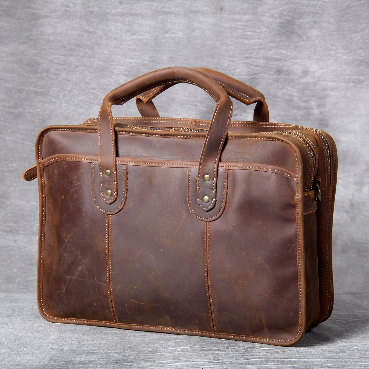 Men's Handmade Leather Laptop Bag Luggage