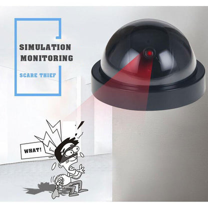 Svart plast Smart inomhus utomhus Dummy Home Dome Fake CCTV säkerhet Kamera med blinkande Röd LED Ljus.