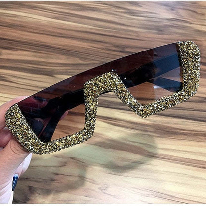 Rhinestone Square Sunglasses