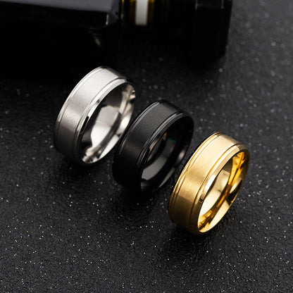 Herrvigselringar Svart silverguld Ren 8MM Ringar
