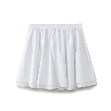 Professional European American Solid Color A-Line Skirt - Polyester High-Waisted (Picture Color, XS-L, College Style)