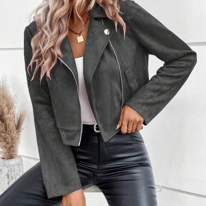 Winter Slim-fit Short Lapels Zip Jacket