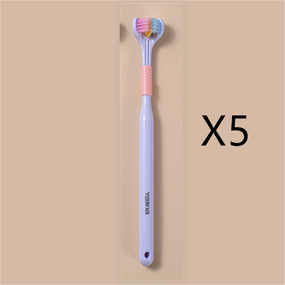 Three-sided Macaron Soft Bristle Toothbrush Care Safety Toothbrush Teeth Deep Cleaning Portable Travel