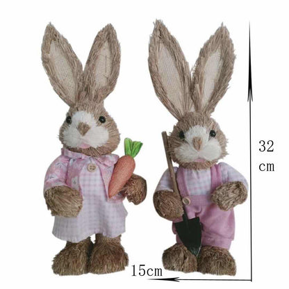 Simulation Papyrus Easter Rabbit Decoration Home Shopping Mall Garden Decoration European Fairy Tale Rabbit Decorations