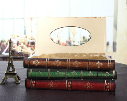 Boîte à livres en bois, artisanat en tissu, décoration de maison