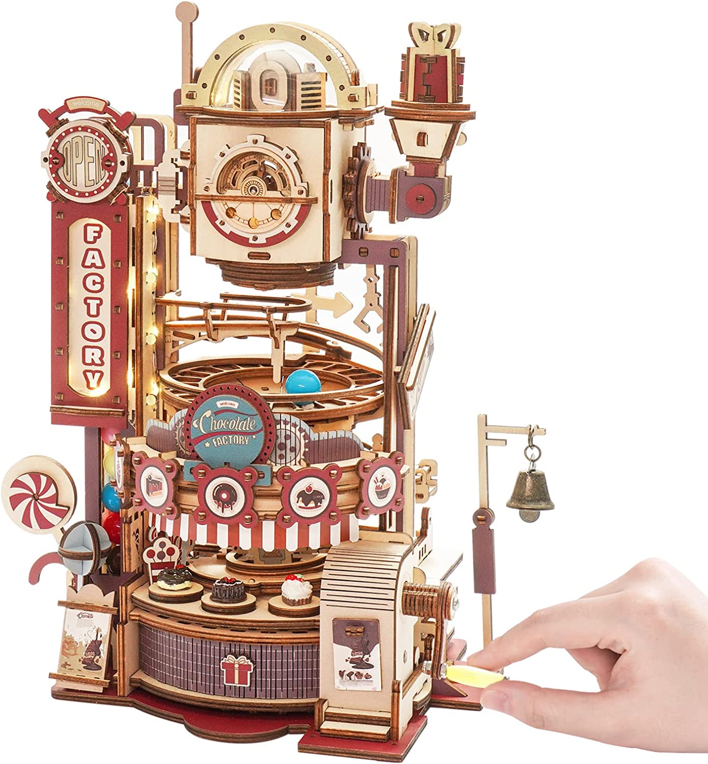 Robotime ROKR marbre chocolaterie 3D jeux de Puzzle en bois assemblage modèle de construction jouets pour enfants enfants cadeau d'anniversaire