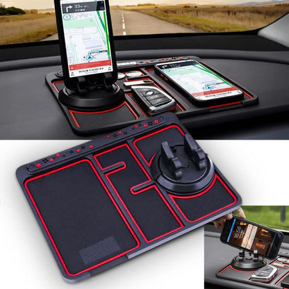 Tapis de téléphone de voiture antidérapant 4 en 1, carte de numéro de stationnement de voiture, tapis antidérapant, support de téléphone automatique, support de téléphone de tableau de bord collant Anti-glissement