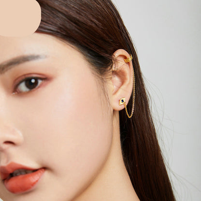 Devil's Eye Gold Plated Ear Cuff Single