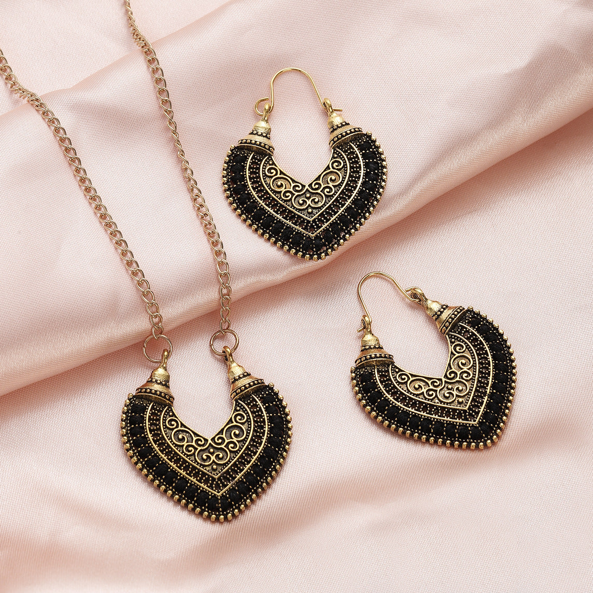 Colored Rope Winding Earrings Necklace Two-piece Set - Stylish & Elegant