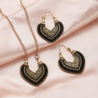 Colored Rope Winding Earrings Necklace Two-piece Set - Stylish & Elegant