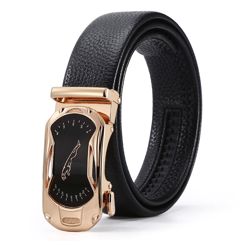 Men's Automatic Leather Buckle Business Belt - Professional Efficiency