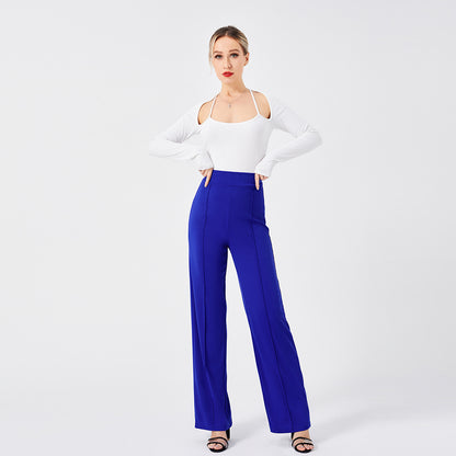 Solid Color Casual Pants Slim, High-waisted Bell Bottoms