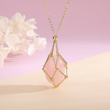 Spring 2023 New Natural Energy Crystal Pendant Ins Niche Design Valentine's Day Bag Bag Peace Necklace