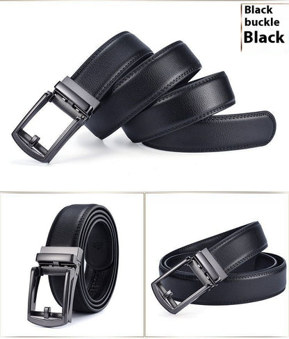 Men's Premium Two-Layer Cowhide Leather Belt Automatic Buckle - Elite Construction