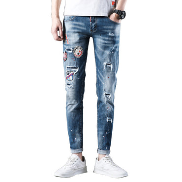 Cross-border New Men's Jeans Quality Trendy Brand Stretch Pants Jeans Men