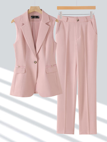 High-end Slim-fit Temperament Professional Vest Two-piece Set