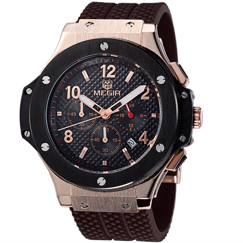 Klockor Herr Luxury Quartz Armbandsur Man Sport Military Chronograph Watches 