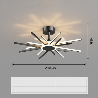 Nordic Light Luxury Living Room Fan Lamp Simple New Style