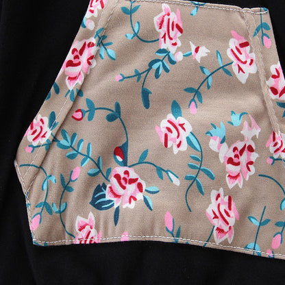 Top And Top Baby Clothing Sets Winter Sports Floral Hooded