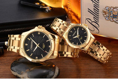 Luxury Brand Man Gold Dress Watches Stainless Steel