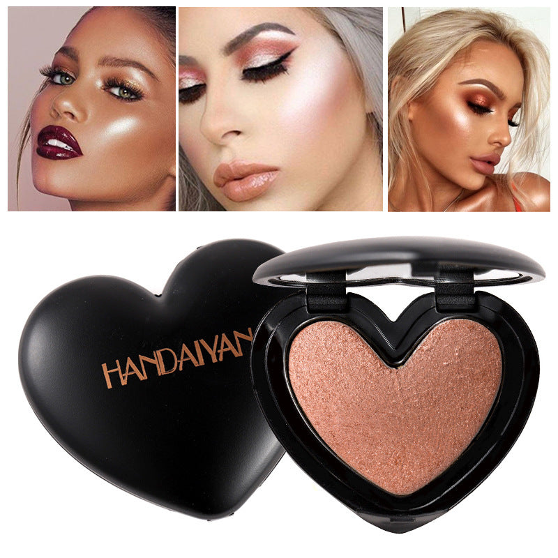 Guld Highlighter Palett Kosmetisk Iluminador Face Contour Glow Makeup Brons Powder Roze Shimmer High Lighter Heart 