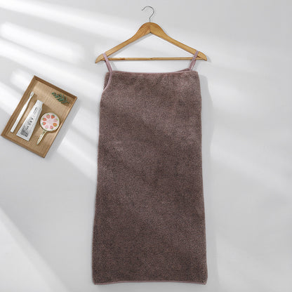 Coral Fleece Women's Sling Bath Towel Can Be Worn For Bathing