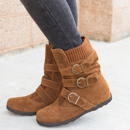 Casual Winter Boots Strap Spänne Skor