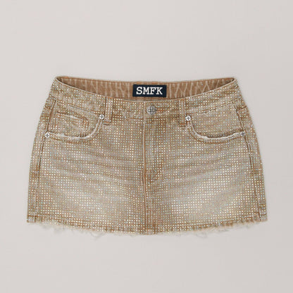 Handmade Wildland Holographic Denim Skirt