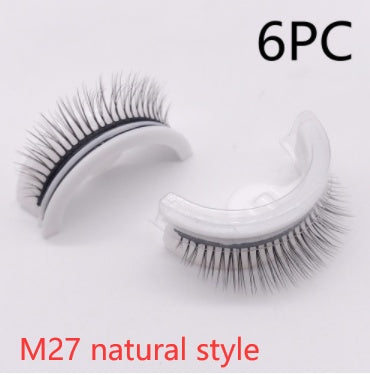 Återanvändbara 3D Mink Lashes naturliga falska ögonfransar Självhäftande falska limmar fria lass Makeup ögonfrans Extens Silk ögonfransar