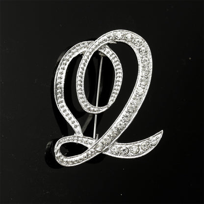 26 English Alphabet Brooches With Diamonds