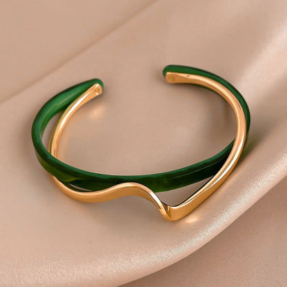 Metall Vit Skaldjursplatta Armband För Kvinnor Öppning Justerbar 2 Lager Design Ljus Lyxiga Kvinnliga Modesmycken Gåvor