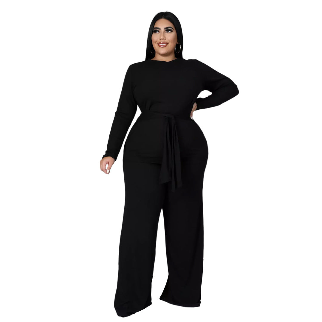 Fashion Plus Size Women's Clothing Pit Strip Cloth Strap Two-piece Set