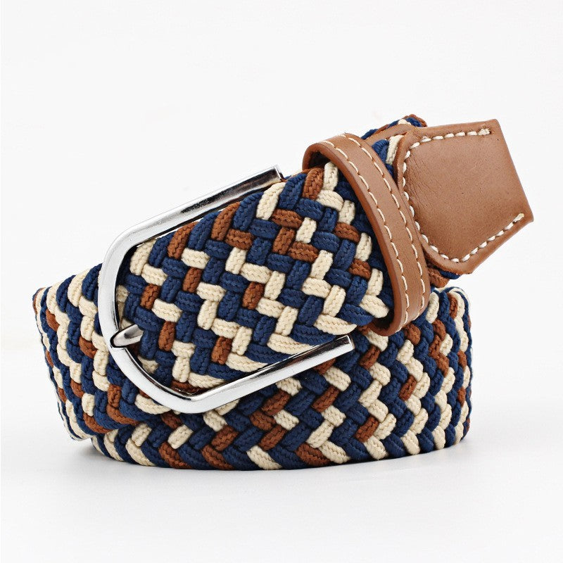 Women's Canvas Student Casual Stretch Braided Needle Buckle Belt - Youthful Confidence