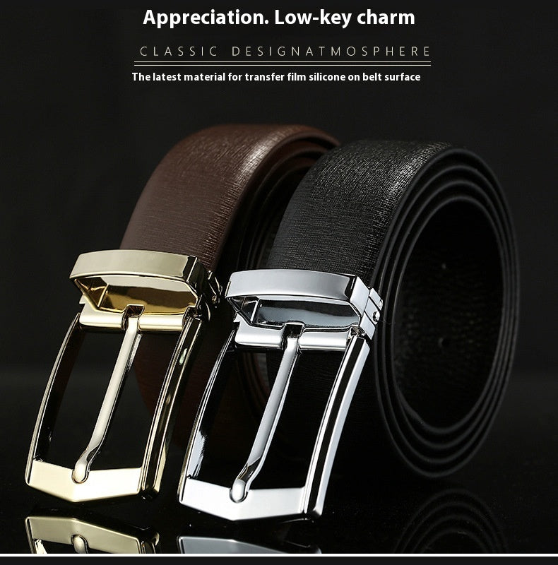 Men's First Layer Cowhide Simplicity Pin Buckle Belt - Authentic Simplicity