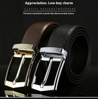 Men's First Layer Cowhide Simplicity Pin Buckle Belt - Authentic Simplicity