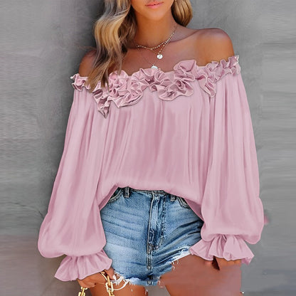Långärmad topp med off-shoulder-mönster – snygg och bekväm