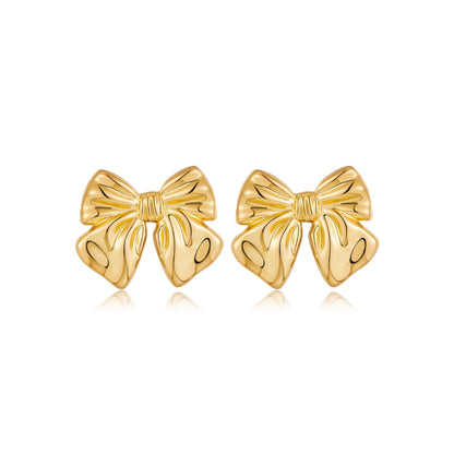 European And American Style Hot Bow Earrings Copper Plating 18K