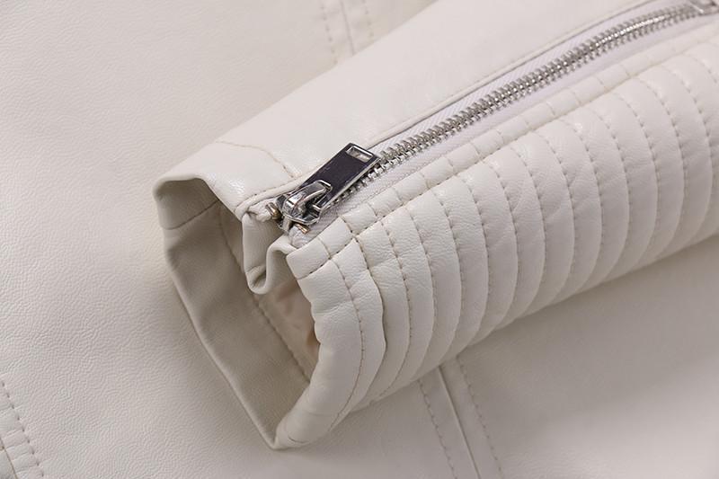 VESTE CHAUDE EN SIMILI CUIR AVEC COL FOURRURE DÉTACHABLE