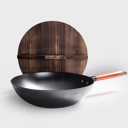 Iron Pan Traditionell Iron Wok Handgjord