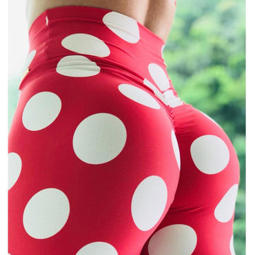 Legging cercle blanc fond rouge