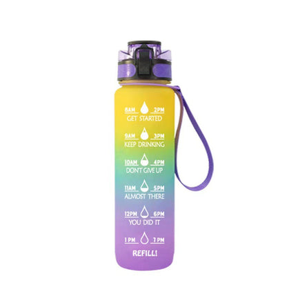 Genomskinlig flaska vattenflaska 1000 ml flaska Kawaii flaska Bpa gratis infusionsanordning Plast Mjölk Sport Klarvatten flaska Kawaii Cup