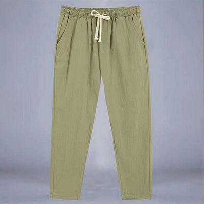 Cotton And Linen Thin Loose Plus Size Sports Straight Pants