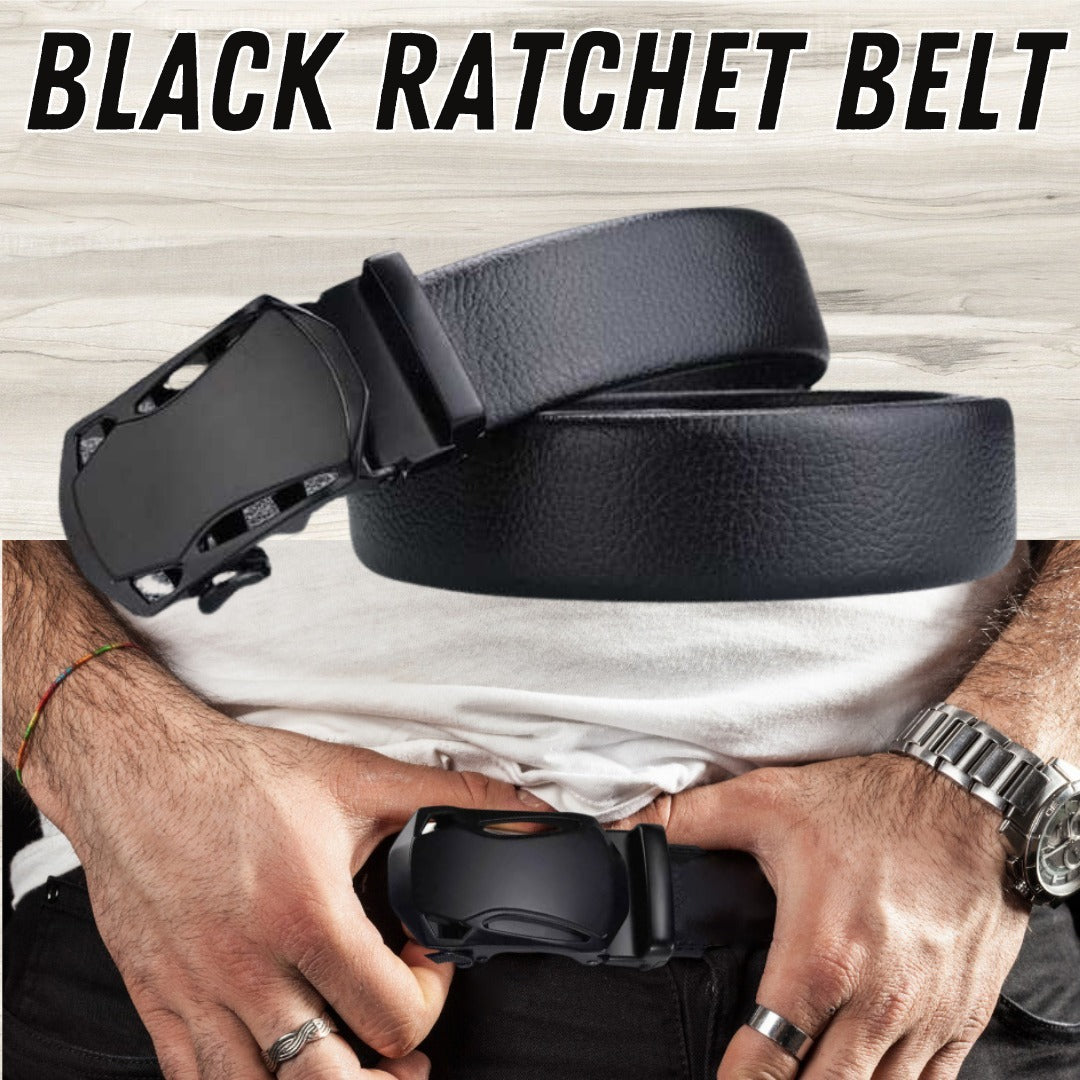 Ceinture à cliquet en cuir microfibre, boucle automatique réglable, ceintures noires pour hommes