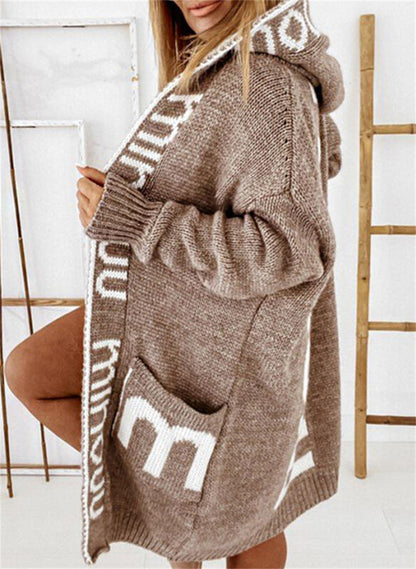 Women's Fashion Mid-length Sweater Women Cardigan