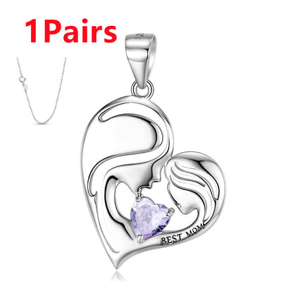 S925 Sterling Silver Best Mom Necklace Mother's Day Series Necklace