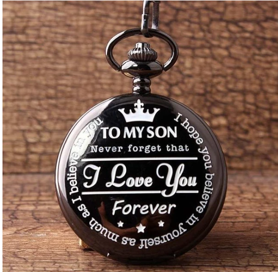 "I LOVE YOU FOREVER" POCKET CHAIN WATCH