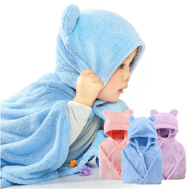 Serviette de bain à capuche en coton pour bébé