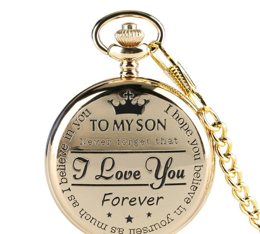 MONTRE CHAÎNE DE POCHE "I LOVE YOU FOREVER"