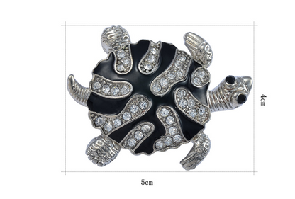 Diamond Turtle Brooch